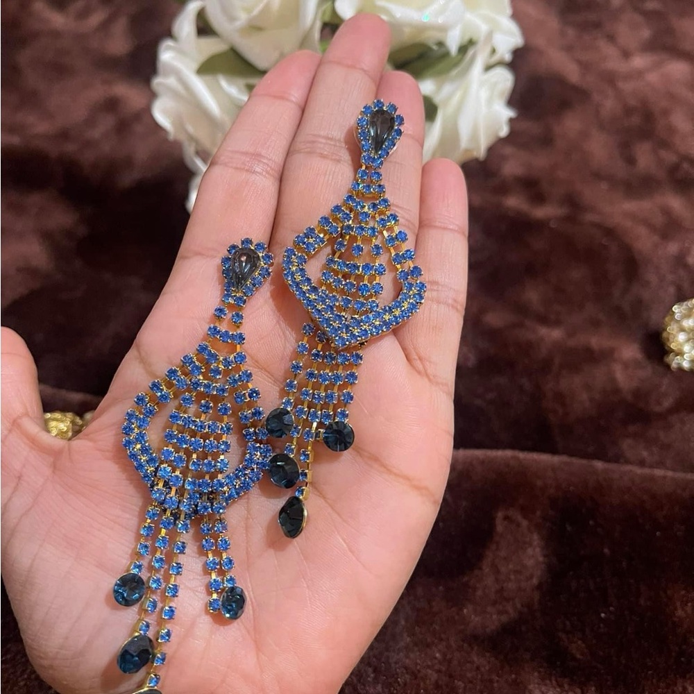 2/20$ Elegant Blue Chandelier Earrings 2nd pair teal color